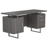 Vynxaria Weathered Grey 2-drawer Floating Top Office Desk - 2 of 4