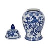 Sagebrook Home 14" Temple Jar - White and Blue Chinoiserie Design - Contemporary Glam Ceramic Temple Jar - 4 of 4