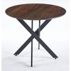 NicBex 47.24" Mid-century Round Dining Table,Kitchen Table with MDF Table Top and Metal Legs for 4-6 Seaters,Brown - 4 of 4