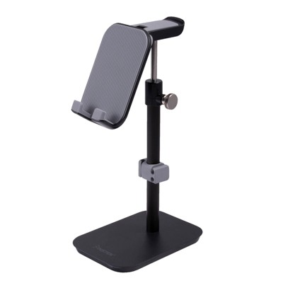 Insten 2-in-1 Cell Phone Holder & Headphone Stand - Desk Mount Compatible with iPhone 12/12 Pro Max/11, Samsung Galaxy Universal Android, Black