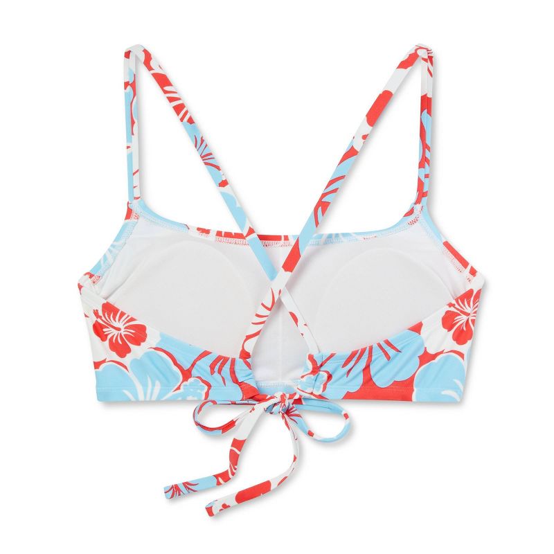 Women's Hibiscus Print Bralette Bikini Top - Wild Fable™ Red/White/Blue, 6 of 7