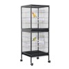 55" Large Standing Parrot Cage -Double Flight Cage with Chew-Proof Bars & Pull-Out Tray, Breeding-Ready Aviary with Wheels & Water Bottle - 2 of 4