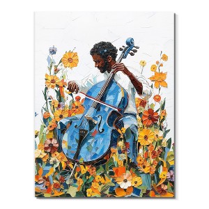 Kumasinova Framed Canvas Abstract Wall Art,Cello Boy Wall Art Decor,Vintage Wall Art for Living room,Bedroom - 1 of 4