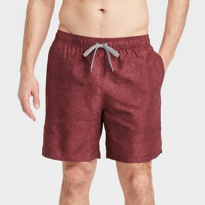 Men's 7" Swim Trunks - Goodfellow & Co™ Burgundy XS