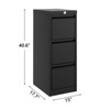 3-Drawer Metal File Cabinet with Lock, Heavy Duty Filing Cabinet for Letter/Legal/A4/F4 Documents ¨C Vertical Storage Organizer for Home Office, Black - 2 of 4