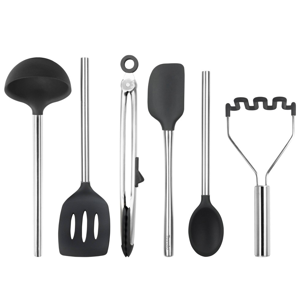 Photos - Other Accessories Tovolo 6pc Silicone and Stainless Kitchen Utensil Set Black