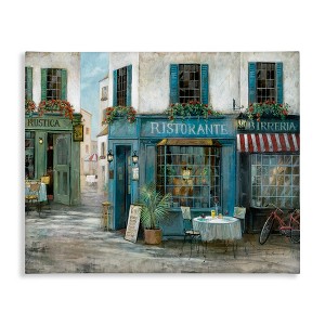 Stupell Industries Traditional Village Plaza Architecture Restaurant Patio Scene Canvas Art, 20" x 16" - 1 of 4