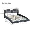 Full/Queen/King Size Platform Bed, Modern Style Faux Leather Upholstered Bed Frame with LED Light and Adjustable Headboard - ModernLuxe - 4 of 4