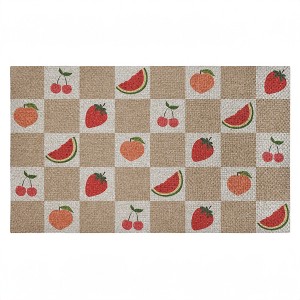 Stupell Industries Soft Fruits Checkered Printed Outdoor Imitation Sisal Door Mat, design by Lil' Rue - 1 of 4