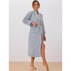 cheibear Women's Fuzzy Fluffy Robe Plush Bathrobe Fleece Winter Warm Thick Self Tie Long Bathrobe for After Shower Spa Bath - 2 of 4