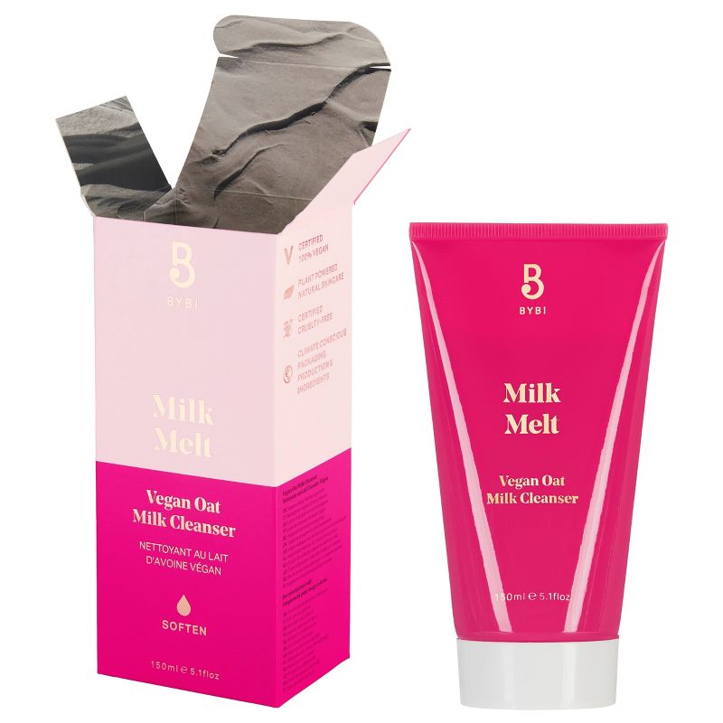 BYBI Clean Beauty Milk Melt Oat Milk Gently Foaming Vegan Facial Cleanser - Unscented - 5.1 fl oz, 3 of 11