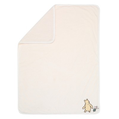 Cream Reversible Fleece Sherpa Baby Blanket 30" x 40"