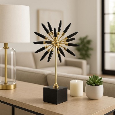 Decorative Crystal Starburst Statue with Base for Home Decor - Stylish Sculpture Accent for Office, Shelf, and Living Room Decor