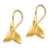 Black Bow Jewelry Polished Whale Tail Wire Drop Earrings in 14k Yellow Gold - 2 of 4