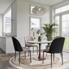 LeisureMod Bristol 35" Round Dining Table with Sintered Stone Top and Walnut Steel Pedestal Base for Modern Kitchen and Dining Room - 3 of 4