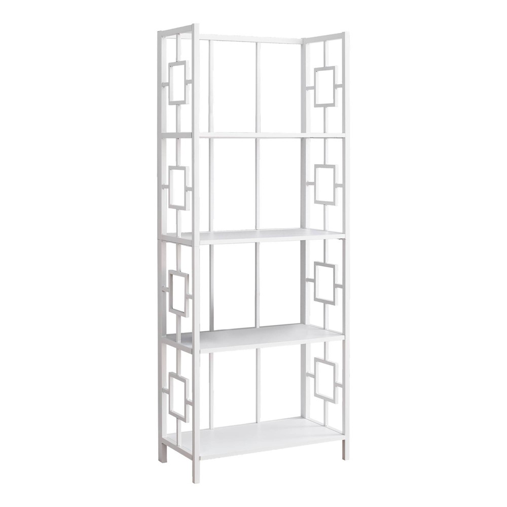 Photos - Wall Shelf 61.5" 4 Shelf Mix Material Etagere Bookcase White - EveryRoom