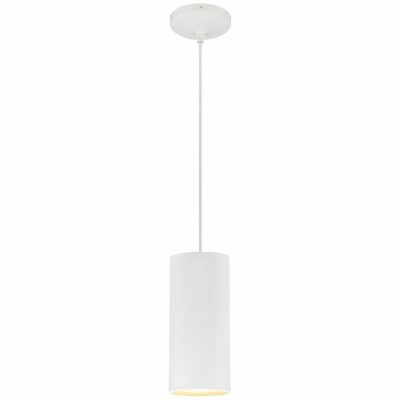 Pilson Matte White Indoor/Outdoor Drum Pendant Light