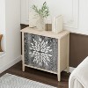 Okak Accent Cabinet, Sideboard Cabinet with Four Carved Patterns Doors, Storage Cabinet for Kitchen, Dining Room, Entryway, Black - 3 of 4