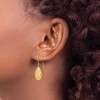 Black Bow Jewelry 15mm Diamond Cut Puffed Teardrop Dangle Earrings in 14k Yellow Gold - 3 of 4