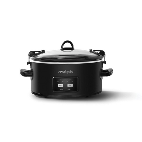 tonehøjde valgfri Ledsager Crock-pot 6qt Programmable Cook & Carry Slow Cooker Black Sccpvlf605-b :  Target