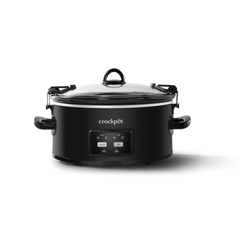 Stainless Steel 6 Quart Cook & Carry Programmable Slow Cooker with Digital Timer 