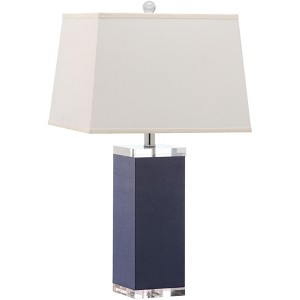 Deco Leather Table Lamp - 27 Inch Height - LIT4143 - Navy - Safavieh - 1 of 4