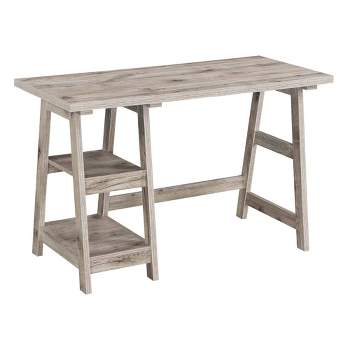 Breighton Home Trinity Trestle Style Desk with Built-In Shelves