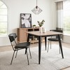 HomeRoots Set of Two Gray and Black Upholstered Faux Leather Open Back Dining Side Chairs - 2 of 4