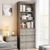 Bookcase with Drawers 70.27 Inches Tall Bookshelf Farmhouse Bookcases Wooden Deep Bookshelves Storage Cabinet Organizer - 4 of 4