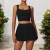 Anna-Kaci Active Women's Pleated Detail Square Neck Sports Bra with Wide Straps and Fitted Design - 2 of 4