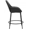Counter Stool – 38.6" H With Black Faux Leather Seat & Powder-Coated Steel Frame (Set of 2) By Zuo Modern - 2 of 4
