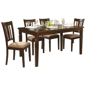 5-Piece Dining Set with Rectangular Table and 4 Upholstered Chairs - 1 of 4