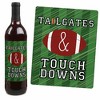 Big Dot of Happiness End Zone - Football - Baby Shower or Birthday Party Decorations for Women and Men - Wine Bottle Label Stickers - Set of 4 - 3 of 4