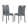 Chintaly,Contemporary Handle Back Side Chair with Metal Legs - 4 Per Box - 2 of 4