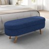 PAGED Oval Storage Ottoman Bench,Linen End of Bed Bench with Rubber Wood Legs,Ottoman with Storange for Living Room,Bedroom,Entryway - 2 of 4