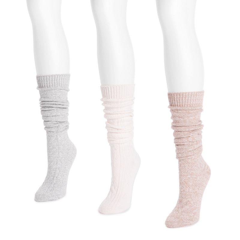 MUK LUKS Women's 3 Pair Pack Knee High Socks - Light Neutral, OS (6 - 11), 5 of 7