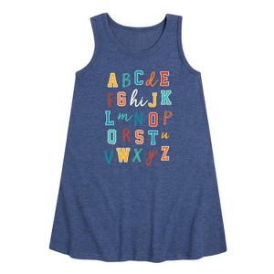 Girls' - Instant Message - Random Alphabet Graphic Sleeveless Aline Dress - 1 of 4