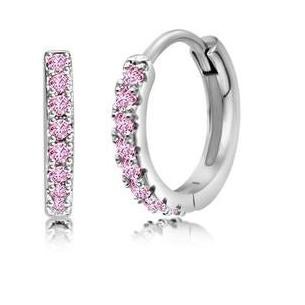 Chanteur Hypoallergenic Kids Jewelry Accessories Round CZ White Gold Palladium Plating Kids hoop Earrings