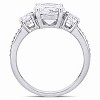 EVERLY JEWELRY  |   10K White Gold 0.07 CT Diamond TW And 3 CT TGW Created White Sapphire Fashion Ring - 4 of 4