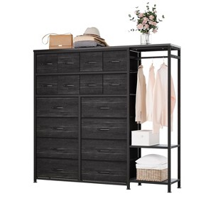 homfan Clothes Rack with 16 Fabric Drawers, Portable Closet Wardrobe with 2 Shelves and Hanging Rod, Heavy Duty Garment Rack, Storage Organizer - 1 of 4