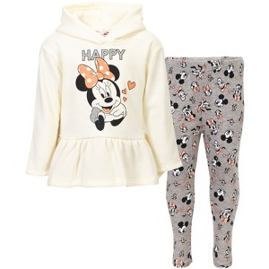 Disney Minnie Mouse Mickey Mouse Girls Pullover Fleece Hoodie and Leggings Outfit Set Toddler - 1 of 4