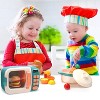 Itopfox Microwave Toy Kitchen Play Set with Electronic Oven, Play Food Cookware & Utensils for Kids Fun Pretend Cooking Learning Toy for Girls & Boys - 2 of 4