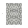 Gray And Ivory Geometric Washable Indoor Outdoor Area Rug - 3 of 4