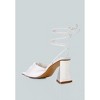 Primavera Ruched Triangular Heel Lace Up Sandal - 3 of 4