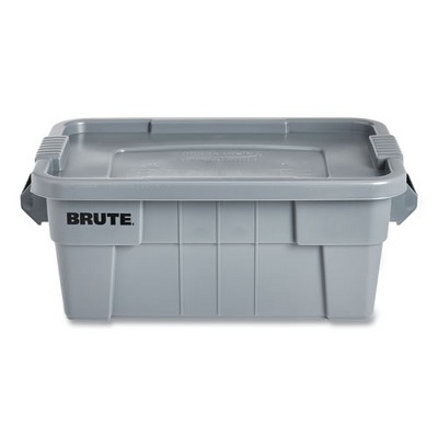 Rubbermaid Commercial BRUTE Tote with Lid, 14 gal, 27.5" x 16.75" x 10.75", Gray