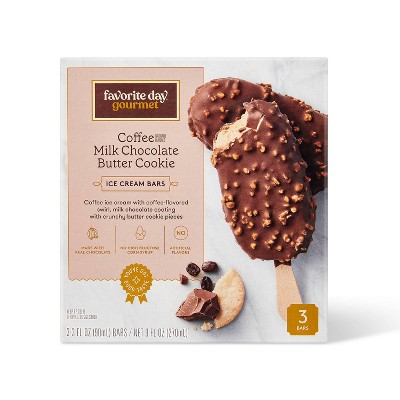 Coffee Ice Cream with Coffee Sauce and Milk Chocolate Butter Cookie Bar - 3ct - Favorite Day™