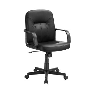 Simple Relax Leatherette Upholstered Home Office Chair with Adjustable Height in Black - 1 of 4