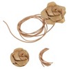 Unique Bargains Satin Rose Flower Adjustable Waist Belt 1 Pc - 3 of 4