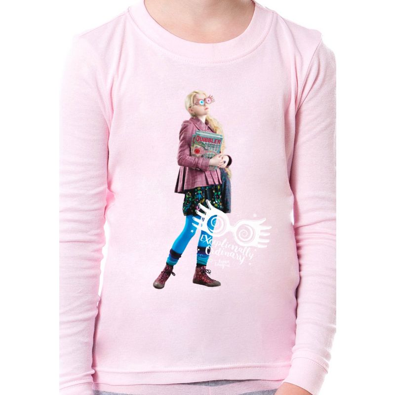 Harry Potter Girls Character Luna Lovegood Wizarding World Sleep Pajama Set Pink, 3 of 4