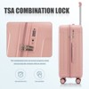 Syemin Luggage 3 pcs in ABS Spinner Wheel Luggage Carry on Suitcase for Travel Matching Color TSA Combination Lock, Pink, 19.3"*11.4"*29.5" - 2 of 4
